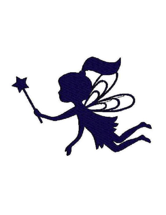Instant Download Fairy Silhouette Digital Machine Embroidery Design