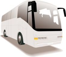 painted white bus