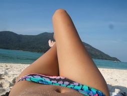 girl in bikini on a tropical beach