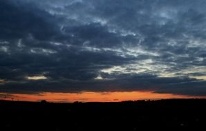 dramatic cloudy sky at sunset
