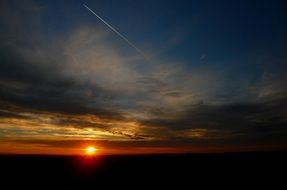 The evening sky at dusk