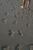 footprints on wet sand