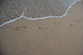 Footprints on the beach