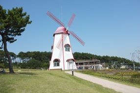 windmill at sea beach, Korea