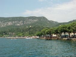 panoramic view of lake garda in bardolino, italy