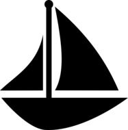 Black sailboat clipart
