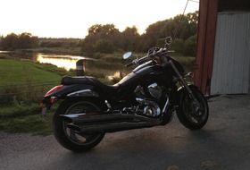 nice black motorcycle at the countryside