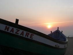 fishing boat at dusk in Portugal