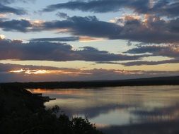 sunset over a lake in south africa