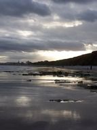 tranquil evening beach coast scene