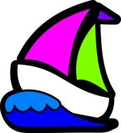 color sailboat drawing