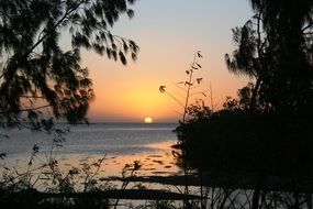 romantic sunset in New Caledonia