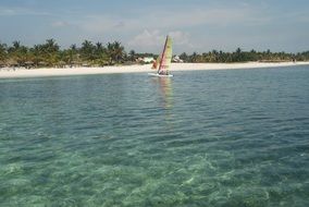 distant view of the sandy coast of cuba