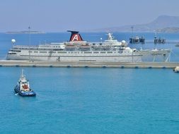 cruise liner near the coast of Madeira