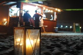 night picnic on the beach