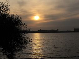 view from sunset water in rio de janeiro