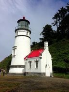 scenic old oregon lighthouse on coast, usa