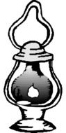 kerosene camping lantern, greyscale illustration