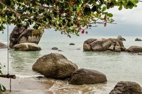 Stones in water thailand beach