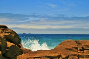 landscape of ocean spray on the rocks