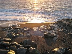 Rocky beach on canary islands