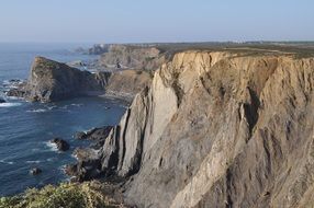 panorama of the sunny rocky coast