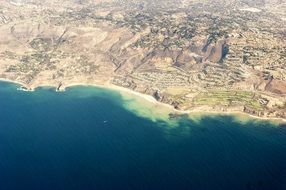 beaches and mountains aerial view