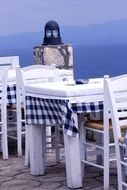 restaurant in the greece eat lunch blue