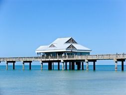 white pavilion on pier, usa, florida