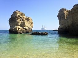 landscape of the cliffs on a sea