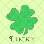 lucky inscription at green shamrock