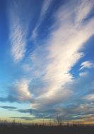 scattered clouds in the blue sky