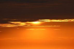 orange gorgeous sunset in the evening sky