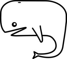 whale blue animal drawing