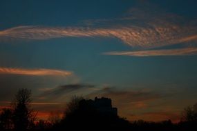 dusk in the colorful sky