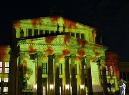 Projection on a building at night in Berlin