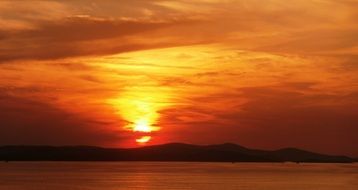 golden sunset over a lonely island