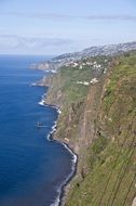 scenic cliff on sea coast, portugal, madeira