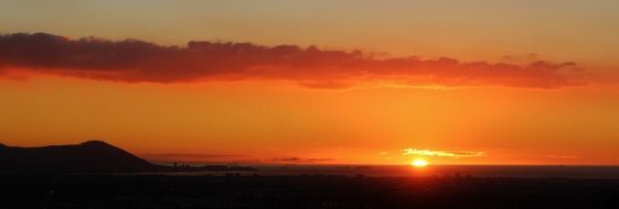 Panorama view of evening sky