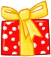 drawing of christmas gift box with bow