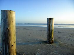 serenity on a sandy beach at sunset