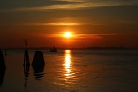 venice lagoon in italy water romantic evening