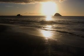 sunset over the sea in Martinique