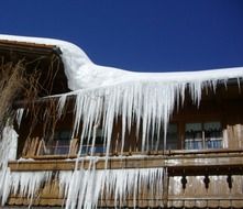 huge icicles on a sunny day
