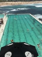 pool with clear water near the ocean
