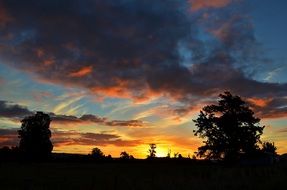 evening sky over new zealand