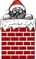 drawing santa claus in the chimney