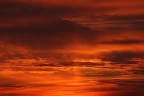red fiery sunset sky