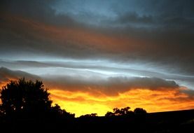 orange cloudy beautiful sunset