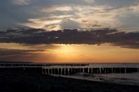 tranquil sunset on baltic sea scene